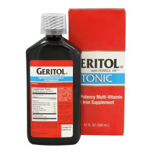 Multivitamin Supplement Geritol   Vitamin B3 / Choline Bitartrate / Iron 50 mg - 50 mg - 18 mg Strength Liquid 12 oz. Unflavored