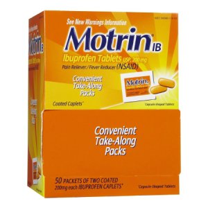Pain Relief Motrin   IB 200 mg Strength Ibuprofen Caplet 50 per Box