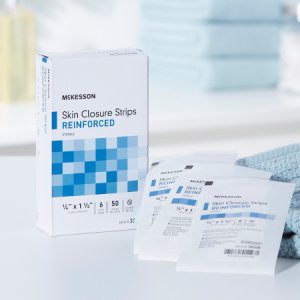 Skin Closure Strip McKesson 1/4 X 1-1/2 Inch Nonwoven Material Reinforced Strip White