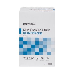 Skin Closure Strip McKesson 1/4 X 1-1/2 Inch Nonwoven Material Reinforced Strip White