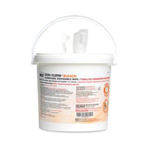 Sani-Cloth   Bleach Surface Disinfectant Cleaner Premoistened Germicidal Manual Pull Wipe 160 Count Pail Chlorine Scent NonSterile