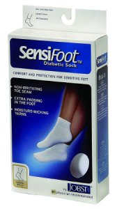 Diabetic Compression Socks JOBST   Sensifoot    Mini Crew Ankle High X-Large White Closed Toe