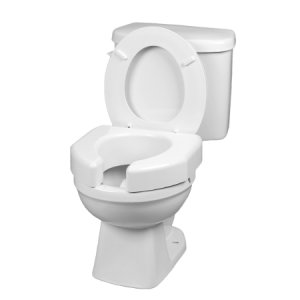 Raised Toilet Seat Ableware Basic 3 Inch Height White 350 lbs. Weight Capacity