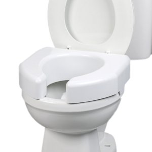 Raised Toilet Seat Ableware Basic 3 Inch Height White 350 lbs. Weight Capacity