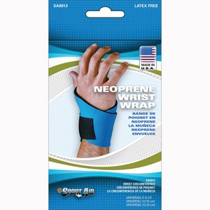 Wrist Support Wraparound Neoprene / Rubber Left or Right Hand Blue One Size Fits Most
