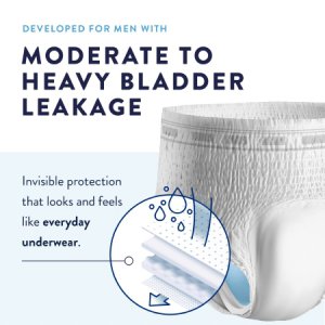 Male Adult Absorbent Underwear Prevail   Men's Daily Underwear Pull On with Tear Away Seams Large Disposable Heavy Absorbency