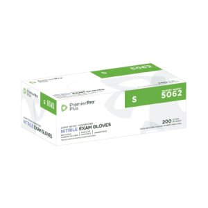 Exam Glove PremierPro    Plus Small NonSterile Nitrile Standard Cuff Length Textured Fingertips Blue Chemo Tested