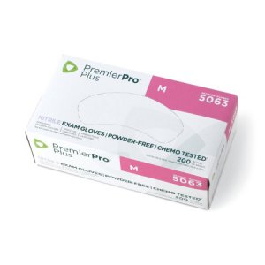 Exam Glove PremierPro    Plus Medium NonSterile Nitrile Standard Cuff Length Textured Fingertips Blue Chemo Tested