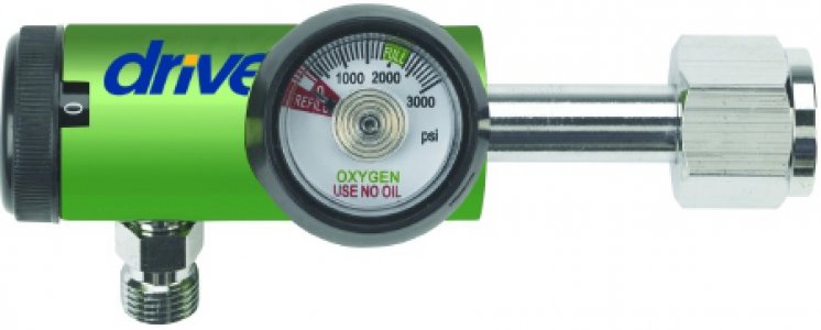 Drive    Oxygen Regulator Click Style 0 - 15 LPM DISS Outlet CGA-540