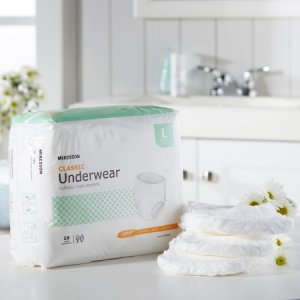 Unisex Adult Absorbent Underwear McKesson Classic Pull On with Tear Away Seams Large Disposable Light Absorbency