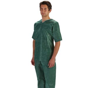 Scrub Shirt X-Large Green Without Pockets Short Sleeve Unisex