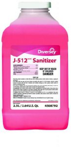 Diversey    J-512    Sanitizer Surface Cleaner / Sanitizer Quaternary Based J-Fill   Dispensing Systems Liquid Concentrate 2.5 Liter Bottle Chemical Scent NonSterile