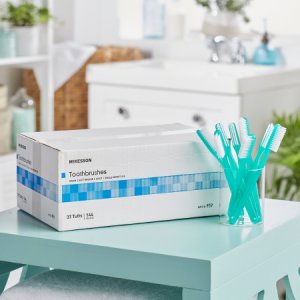 Toothbrush McKesson Green Adult Soft