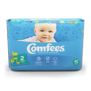 Unisex Baby Diaper Comfees   Size 2 Disposable Moderate Absorbency