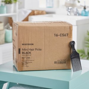 Mini Hair Pick McKesson 5.3 Inch Black Polypropylene