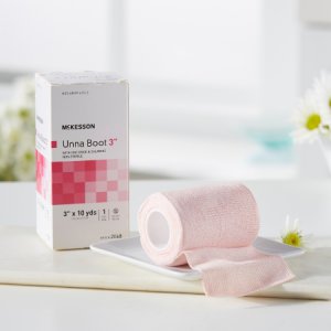 Unna Boot McKesson 3 Inch X 10 Yard Cotton Calamine / Zinc Oxide NonSterile
