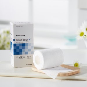 Unna Boot McKesson 3 Inch X 10 Yard Cotton Zinc Oxide NonSterile