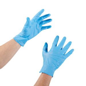 Exam Glove McKesson Confiderm   3.8 Large NonSterile Nitrile Standard Cuff Length Textured Fingertips Blue Not Rated