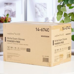Exam Glove McKesson Confiderm   6.5CX Small NonSterile Nitrile Extended Cuff Length Textured Fingertips Blue Chemo Tested