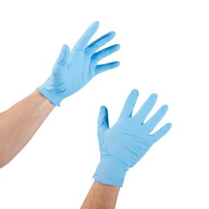 Exam Glove McKesson Confiderm   4.5C Large NonSterile Nitrile Standard Cuff Length Textured Fingertips Blue Chemo Tested
