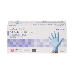 Exam Glove McKesson Confiderm   4.5C Small NonSterile Nitrile Standard Cuff Length Textured Fingertips Blue Chemo Tested