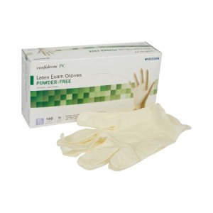 Exam Glove McKesson Confiderm   X-Large NonSterile Latex Standard Cuff Length Textured Ivory Not Rated