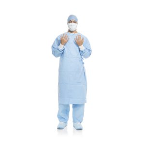 Surgical Gown with Towel Aero Blue X-Large Blue Sterile AAMI Level 3 Disposable