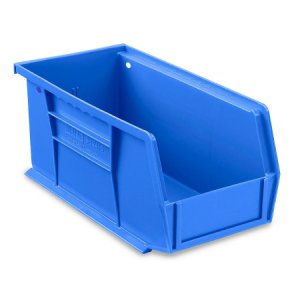 Stackable Storage Bin Uline   Blue Plastic 5 X 5-1/2 X 11 Inch