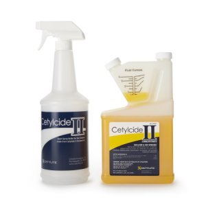 Cetylcide-II   Surface Disinfectant Ammoniated Manual Pour Liquid Concentrate 32 oz. Bottle Lemon Scent NonSterile