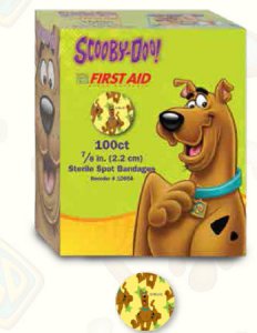 Adhesive Spot Bandage American   White Cross 7/8 Inch Plastic Round Kid Design (Scooby Doo) Sterile