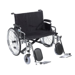 Bariatric Wheelchair drive    Sentra EC Heavy Duty Dual Axle Desk Length Arm Black Upholstery 30 Inch Seat Width Adult 700 lbs. Weight Capacity