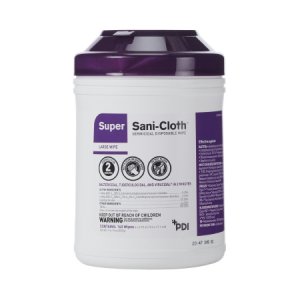 Super Sani-Cloth   Surface Disinfectant Cleaner Premoistened Germicidal Manual Pull Wipe 160 Count Canister Alcohol Scent NonSterile