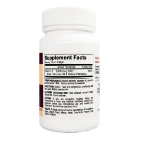 Vitamin Supplement Major   Vitamin A 3,000 mcg Strength Capsule 100 per Bottle