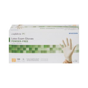 Exam Glove McKesson Confiderm   X-Small NonSterile Latex Standard Cuff Length Textured Ivory Not Rated