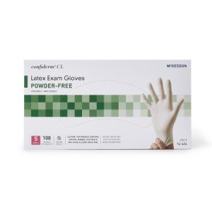 Exam Glove McKesson Confiderm   Small NonSterile Latex Standard Cuff Length Textured Fingertips Ivory Not Rated