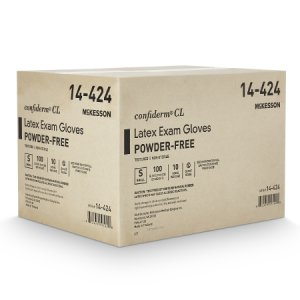 Exam Glove McKesson Confiderm   Small NonSterile Latex Standard Cuff Length Textured Fingertips Ivory Not Rated