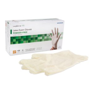 Exam Glove McKesson Confiderm   CL X-Small NonSterile Latex Standard Cuff Length Textured Fingertips Ivory Not Rated