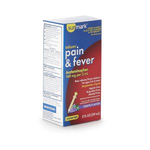 Infants' Pain Relief sunmark   160 mg / 5 mL Strength Acetaminophen Oral Suspension 2 oz.