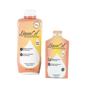 Oral Protein Supplement LiquaCel   Peach Mango Flavor Ready to Use 32 oz. Bottle