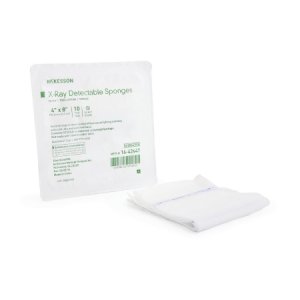 X-Ray Detectable Gauze Sponge McKesson Cotton 16-Ply 4 X 8 Inch Rectangle Sterile