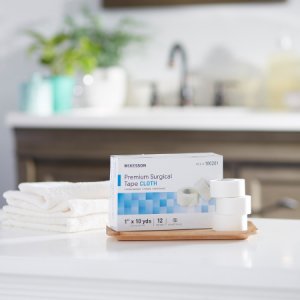 Medical Tape McKesson High Adhesion Silk-Like Cloth 1 Inch X 10 Yard White NonSterile