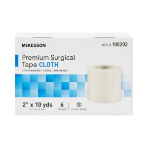Medical Tape McKesson High Adhesion Silk-Like Cloth 2 Inch X 10 Yard White NonSterile