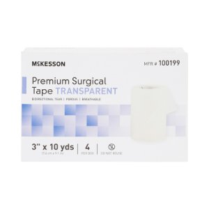 Medical Tape McKesson Water Resistant Plastic 3 Inch X 10 Yard Transparent NonSterile