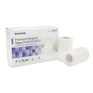 Medical Tape McKesson Water Resistant Plastic 3 Inch X 10 Yard Transparent NonSterile
