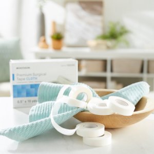 Medical Tape McKesson High Adhesion Silk-Like Cloth 1/2 Inch X 10 Yard White NonSterile
