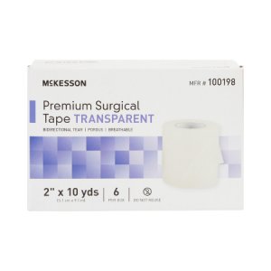 Medical Tape McKesson Water Resistant Plastic 2 Inch X 10 Yard Transparent NonSterile