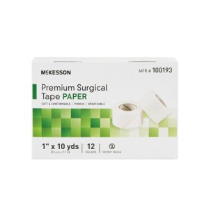 Medical Tape McKesson Breathable Paper 1 Inch X 10 Yard White NonSterile