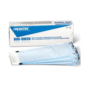 Sterilization Pouch Duo-Check   Ethylene Oxide (EO) Gas / Steam 5-1/4 X 10 Inch Transparent / Blue Self Seal Paper / Film
