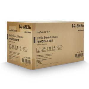 Exam Glove McKesson Confiderm   3.0 Large NonSterile Nitrile Standard Cuff Length Textured Fingertips Blue Not Rated
