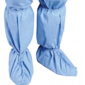 Boot Cover Critical Zone   One Size Fits Most Knee High Nonskid Sole Blue NonSterile
